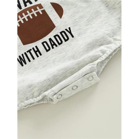 Baby Boy Girl Football Season Romper Sweatshirt Long Sleeve Letters Print One - Picture 6 of 8